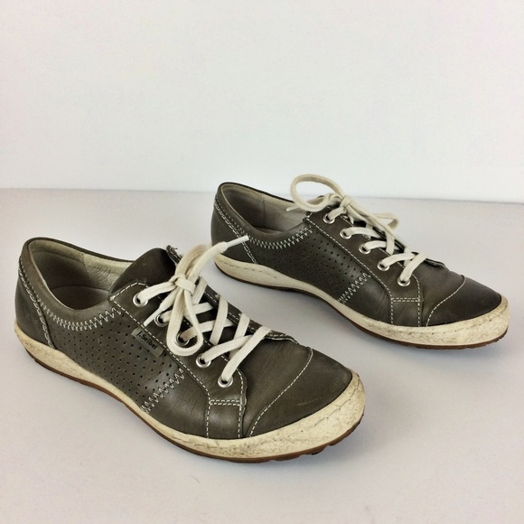 Josef Seibel Shoes - Josef Seibel Grey Leather Lace Up Sneakers Sz 36